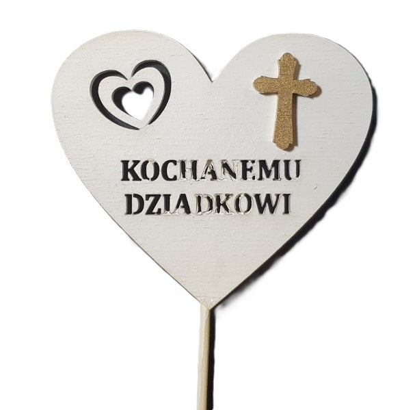 serce na piku  3szt. KOCHANEMU DZIADKOWI