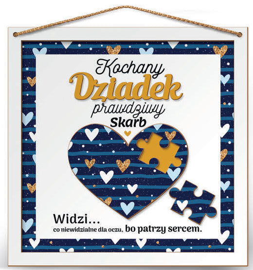 ramka 22x22cm puzzle 3D Kochany Dziadek prawdziwy Skarb