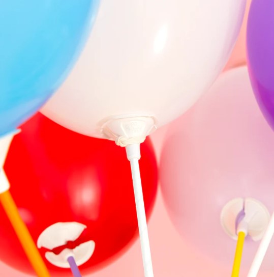 patyczki do balonów z zatyczką papierowe białe 100szt. EKO
