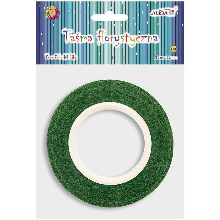 taśma florystyczna jasnozielona 25mm x 25m | MT-6097