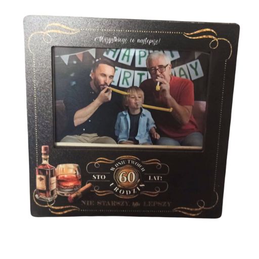ramka na zdjęcia kolor 10 X 15 WHISKY na 60-te urodziny 3310-WY60