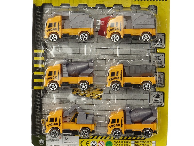zestaw 6 autek budowlanych na blistrze 31 x 21cm
