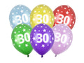 balony 6szt.  URODZINY ''30'' 30cm | SB14M-030