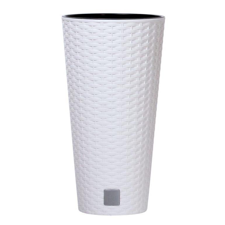 doniczka z wkładem rattan RATO Tubus 25xh48 cm biała