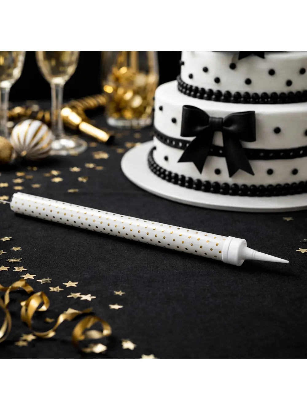 fontanna party 26 cm - złote kropki DS7344