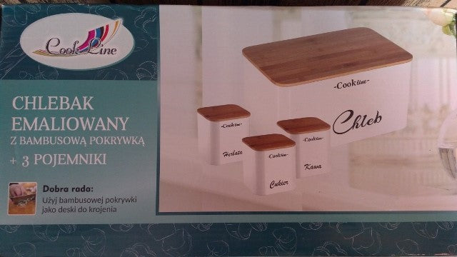 chlebak emaliowany + 3 pojemniki NEL7113