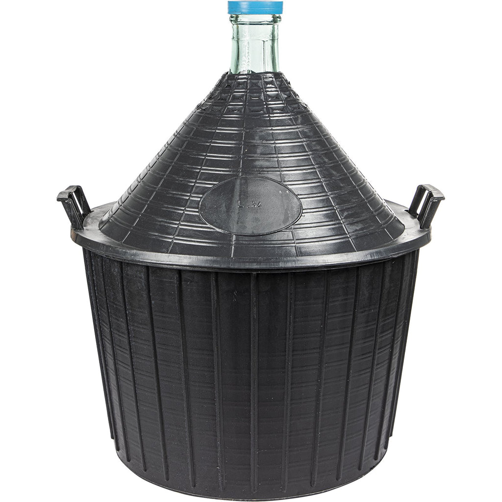 balon na wino w koszu plastikowym 54l