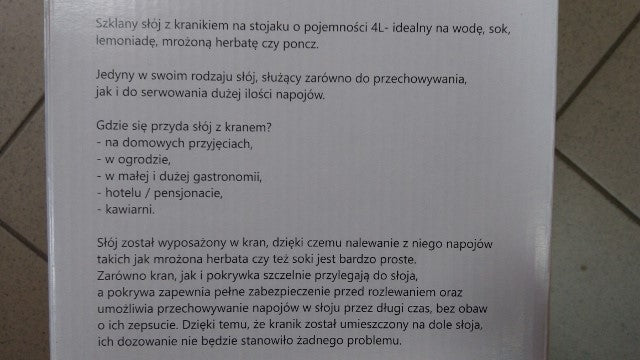 słój z kranikiem 4l na stojaku