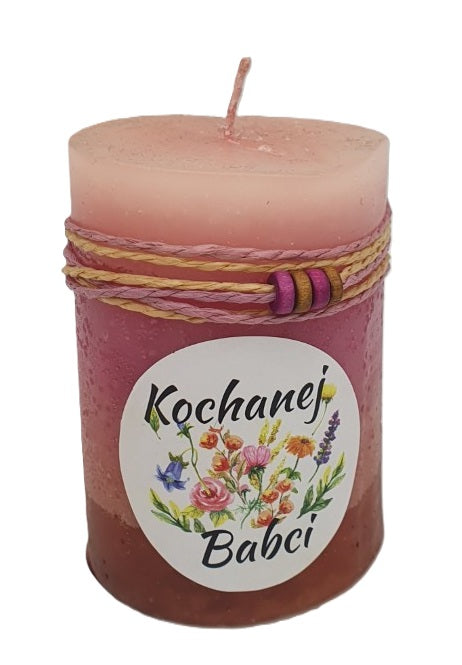 świeczka z koralikami 10 x 6,5cm dla Kochanej Babci