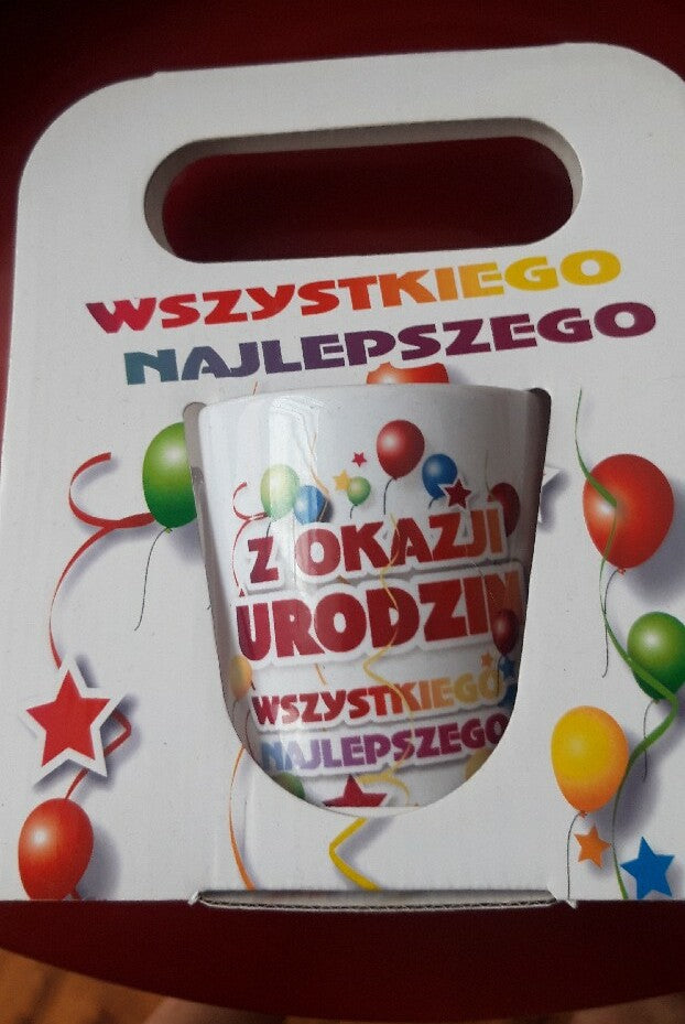 kubek w torebce urodzinowy WSZYSTKIEGO NAJLEPSZEGO