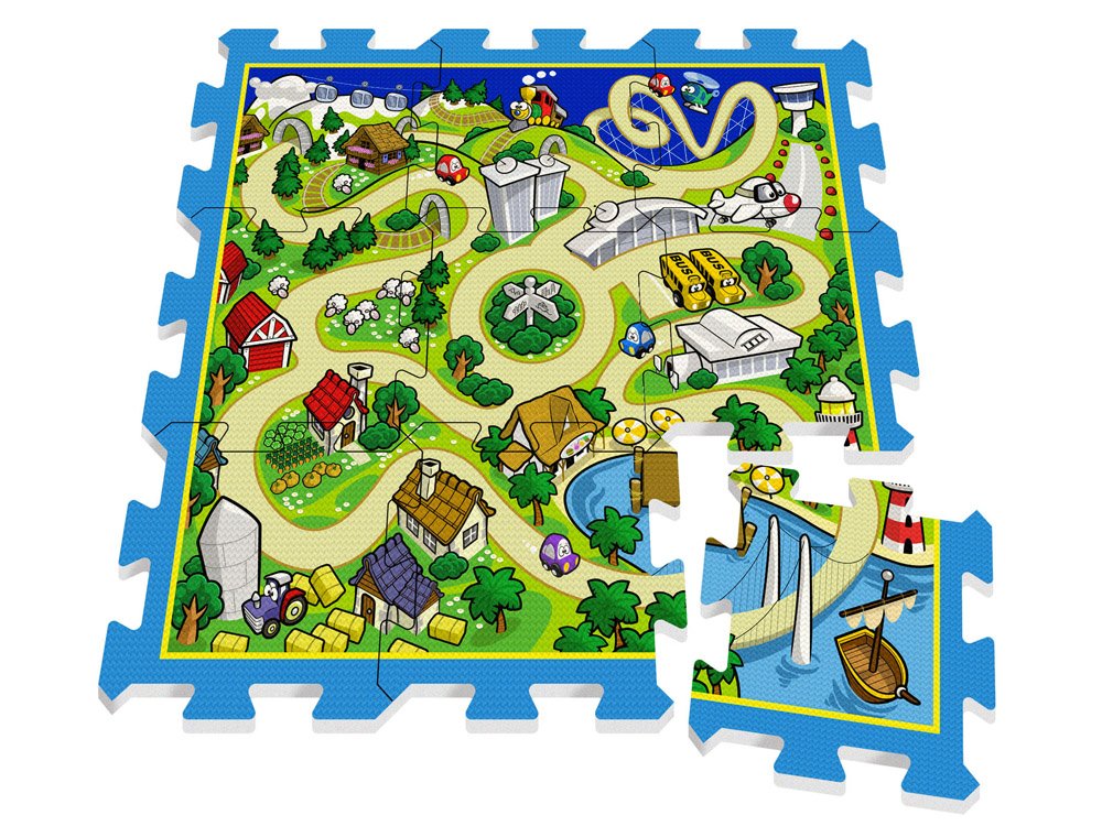 puzzle piankowe mata uliczka wyścigi 9el. | ZA3150