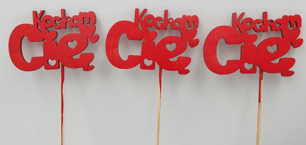 pik drewniany z napisem "Kocham Cię"  3szt.