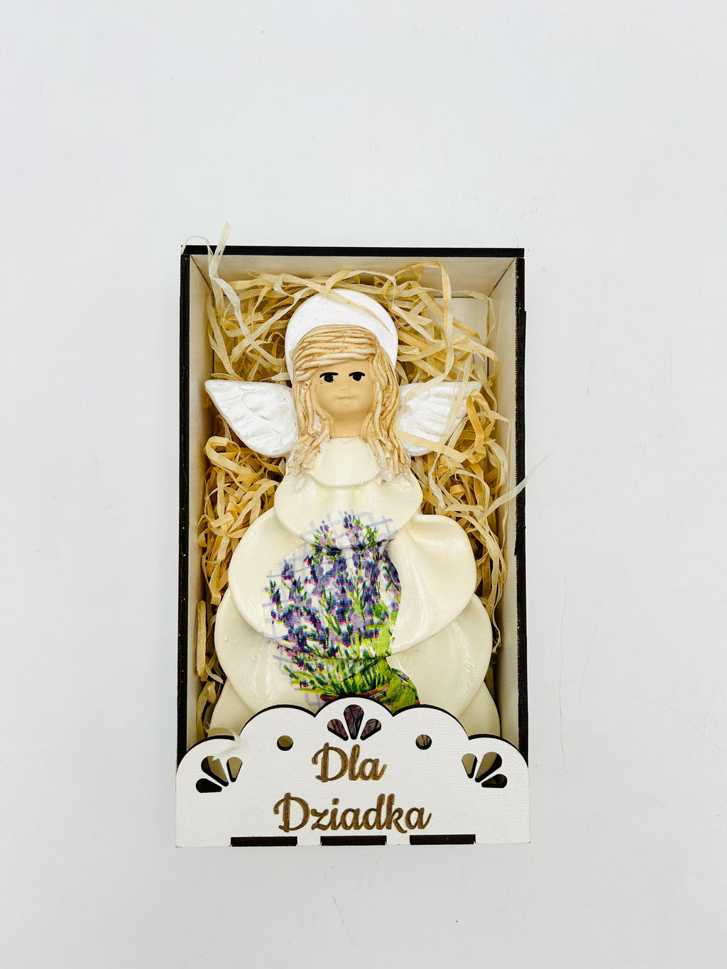 aniołek modlący w pudełku dla Dziadka | 7034-D