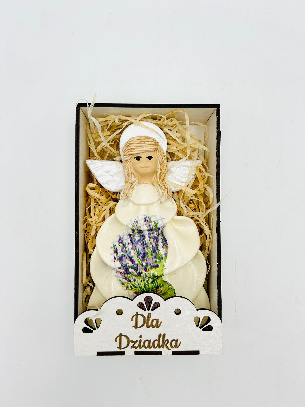 aniołek modlący w pudełku dla Dziadka | 7034-D