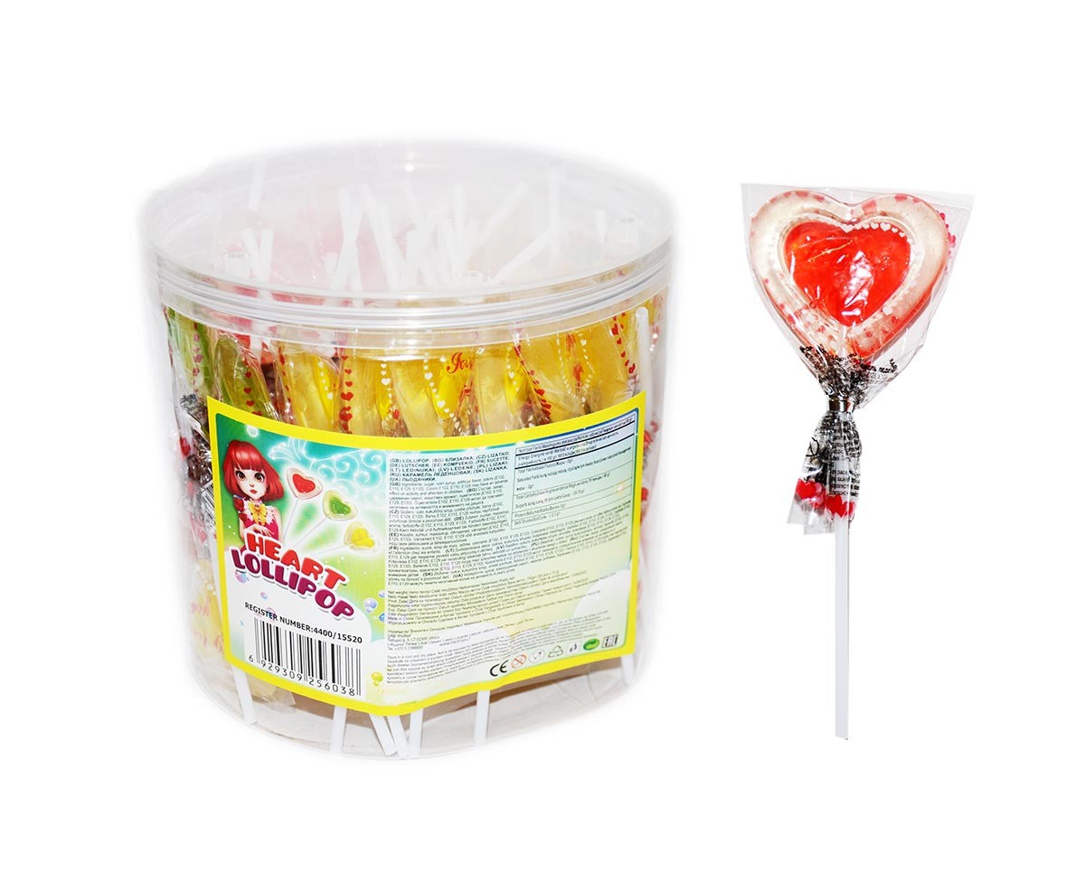 lizaki serce 15g HEART LOLLIPOP   50 szt.