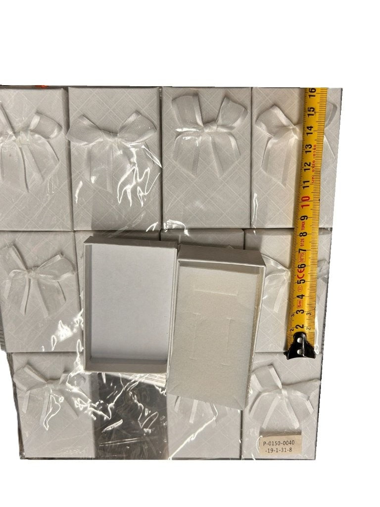 pudełko na biżuterię ozdobne 10 x 7,5 x 3 cm Białe 12szt.