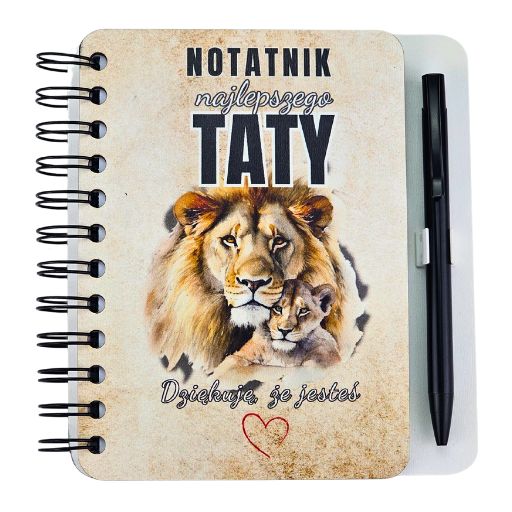 notes z długopisem  Najlepszy Tata. Dziękuję, że jesteś –  wzór lew 3362-T4