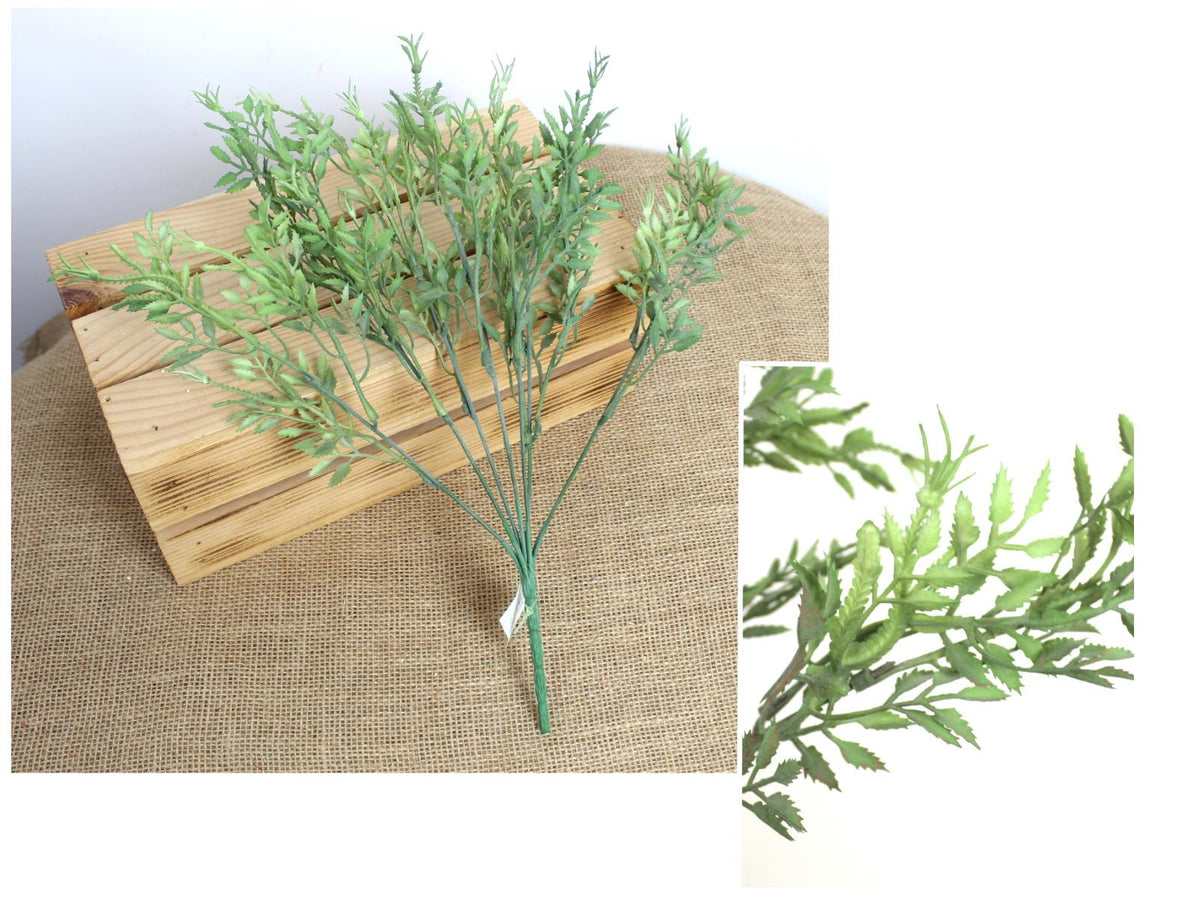 gałązka 2szt  drobne listki wys. 38 cm 7 łodyg ZIELONY bielony MD-069B