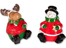 figurka ozdoba  świąteczna 4x4x5cm  bałwan/renifer OZB05245