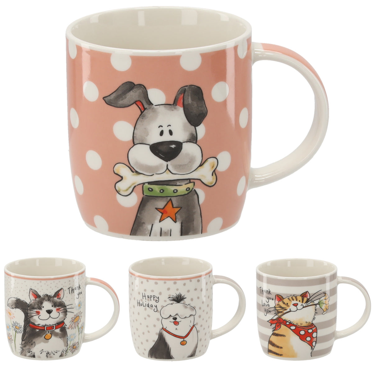 kubek porcelanowy 365ml KOT / PIES mix