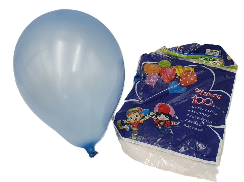balony gumowe niebieskie 15 x 20 cm -  100szt.