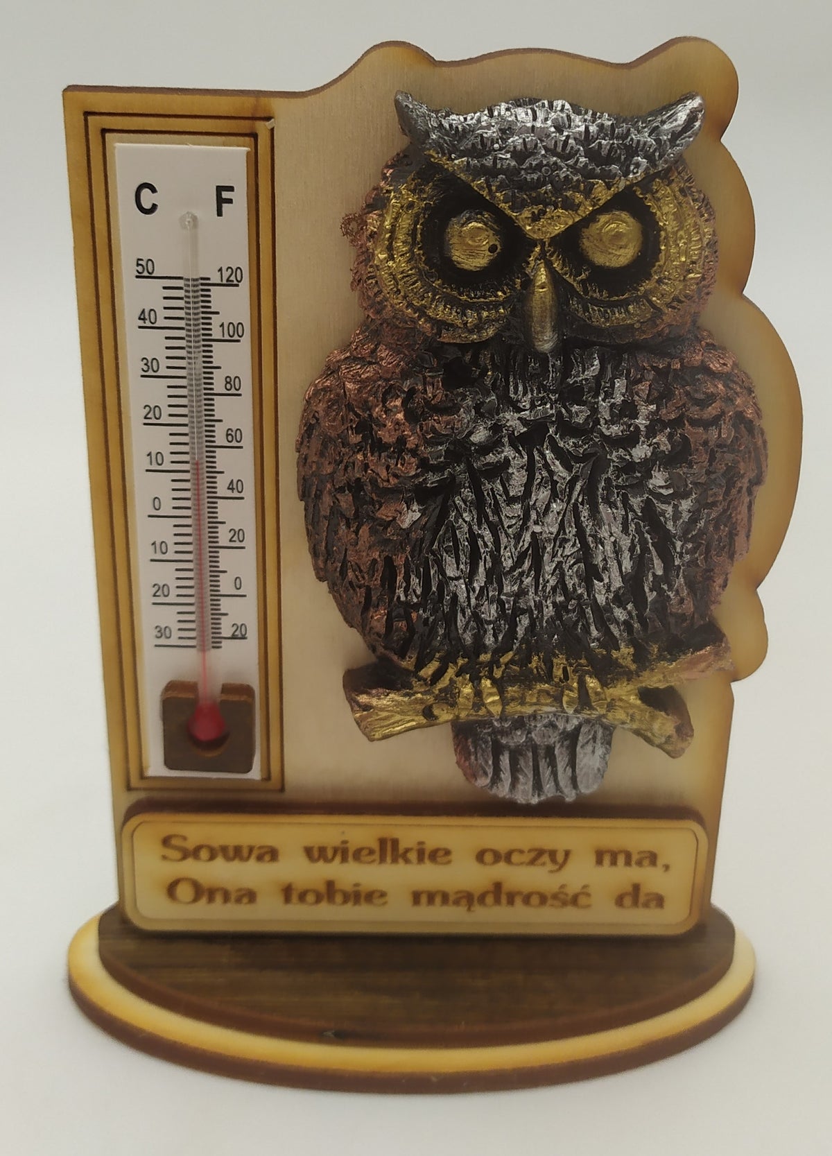 termometr stojący  SOWA  11 x 7,5 cm  NR.124
