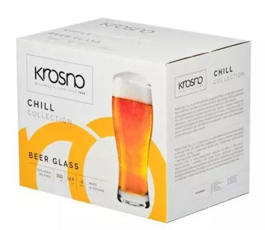 szklanki do piwa Chill kpl. 6szt 500ml Krosno 88227
