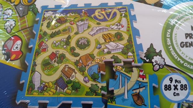 puzzle piankowe mata uliczka wyścigi 9el. | ZA3150
