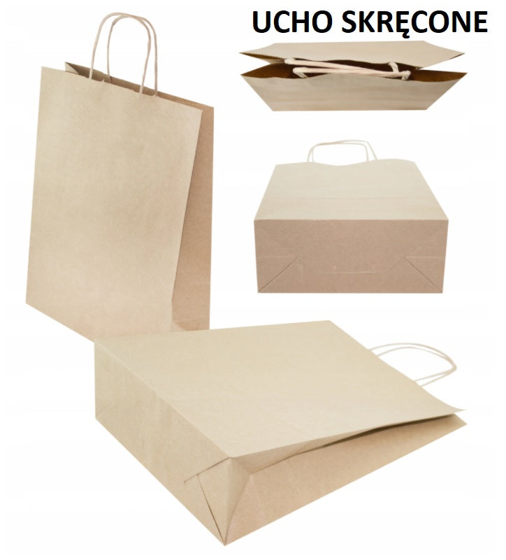 torba papierowa 25szt. skr. rączka szara 54x14x44cm