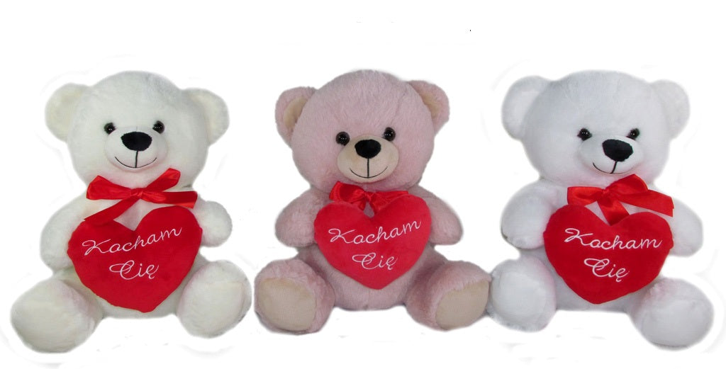 miś pluszowy  z sercem 30cm KOCHAM CIĘ M3669