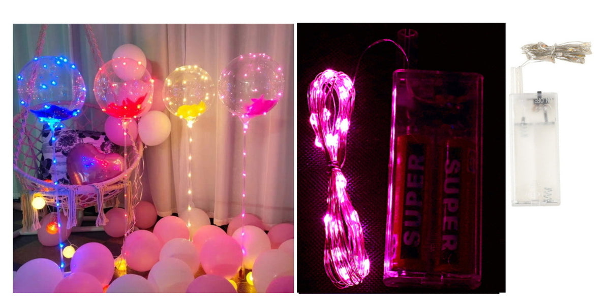 Lampk 10szt  dekoracyjne na druciku 30 LED 3m RÓŻOWE (na baterie)  NT2407