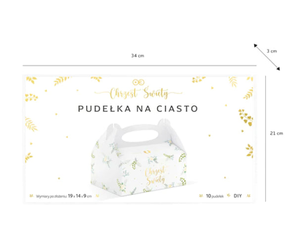 pudełko na ciasto Chrzest 10szt. DIY