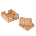 podkładki pod kubek w stojaku bambusowe 10 x 10 cm 4 sztuki Tadar