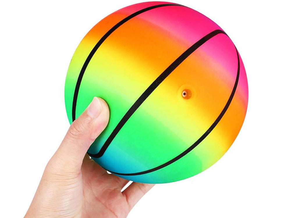gumowa kolorowa tęczowa lekka piłka do gry zabawy  23cm SP0794