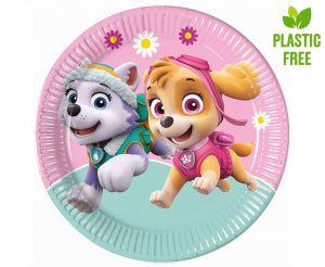 talerzyki papierowe Paw Patrol Skye & Everest  23cm 8szt. (plastic-free) | 93442