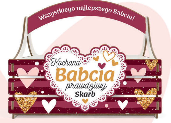 koszyczek skrzynka 17x11x20cm Kochana Babcia prawdziwy skarb