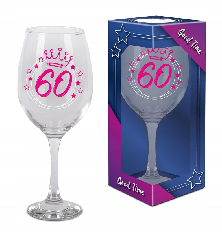 kieliszek do wina prezent na 60 urodziny upominek 580ml GOOD TIME