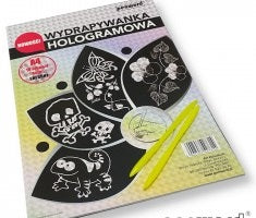 wydrapywanka hologramowa  A4 a'10 SREBRNA + 2 rylce