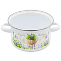 garnek emaliowany z pokrywką 4,5L lawenda 3D - 22cm