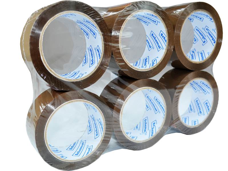 taśma klejąca 6szt. BRĄZOWA 48 x 100y | 3298