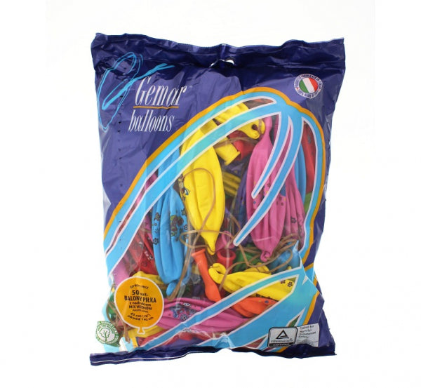 balon GPBD1 pastel  "Piłka z nadrukiem Lux" mix 50 szt. | GPBD1/ASL50