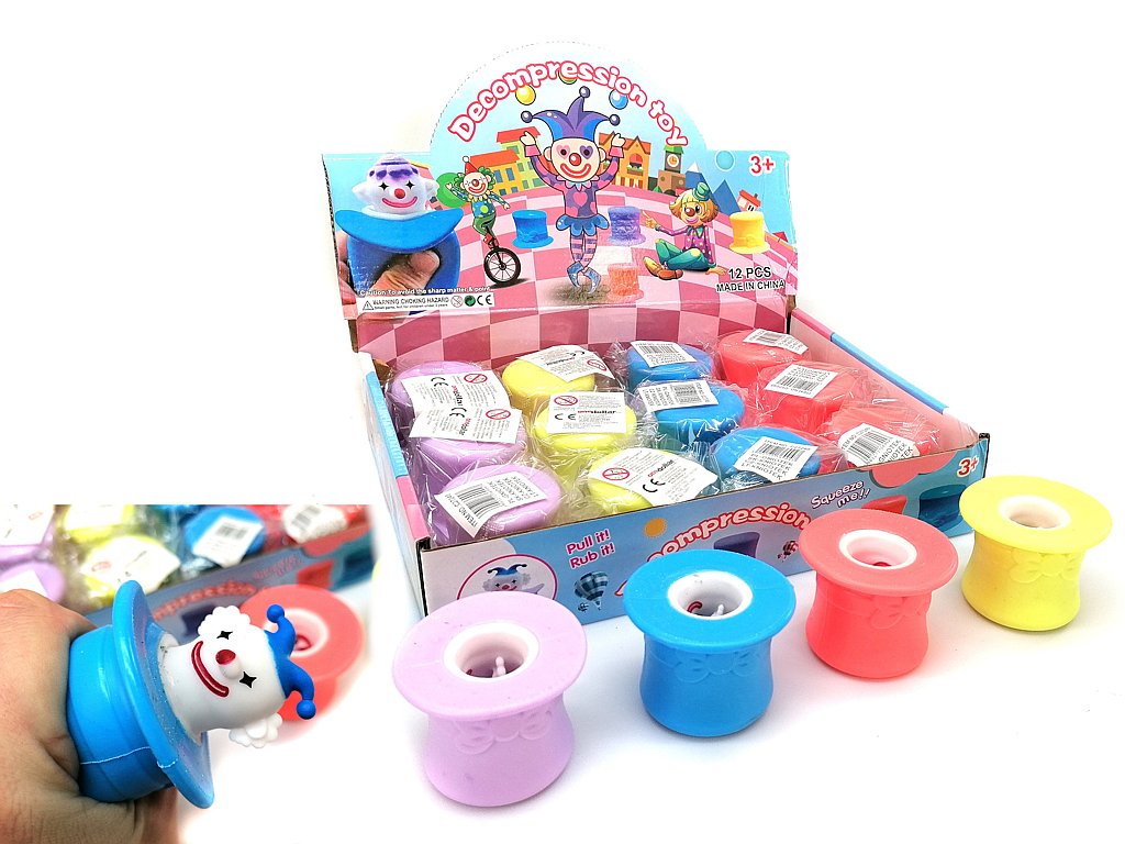gniotek antystresowy wyciskany 12szt clown