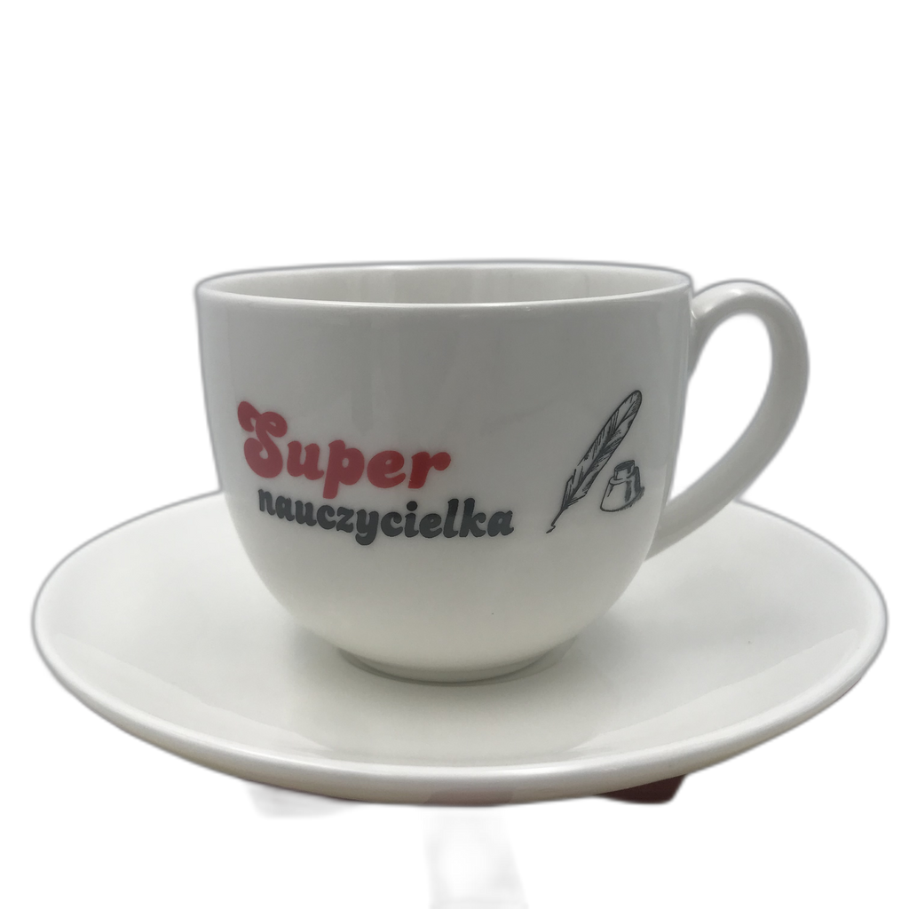 filiżanka + spodek Super Nauczycielka
