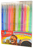 długopisy żelowe 12 kolorów INSPIRIA