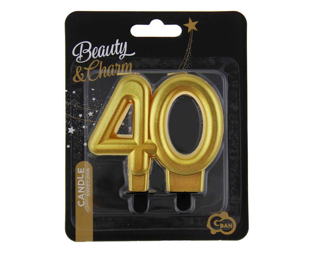 świeczka 40 złota metaliczna 8cm | PF-SCZ40
