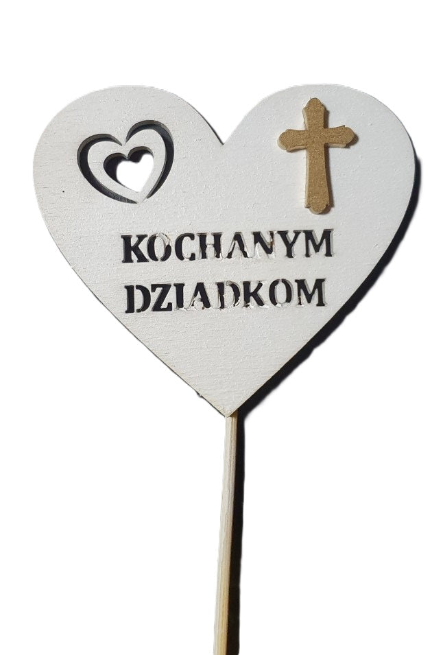 serce na piku  3szt. KOCHANYM DZIADKOM
