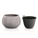 doniczka z wkładem Beton Bowl 18cm szary | DKB180-422U
