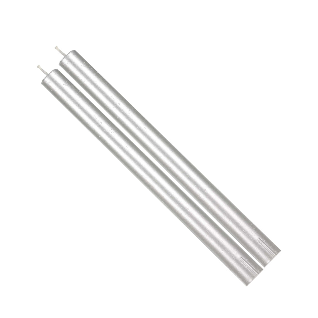 świeca rustykalna stołowa srebrna 250/22mm 2szt.  | RSTO25LA2