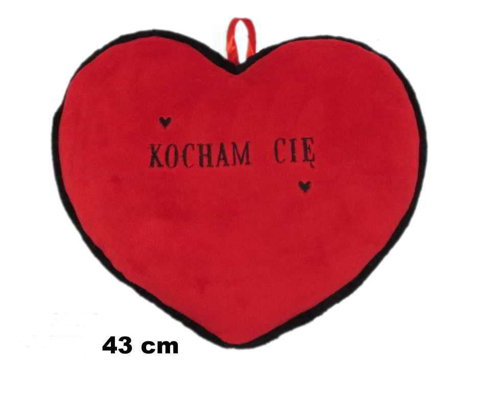 serce pluszowe 43cm KOCHAM CIĘ S1199