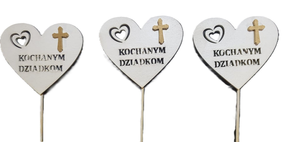 serce na piku  3szt. KOCHANYM DZIADKOM